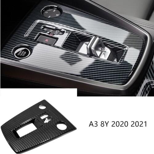 LHD! Carbon Fiber Printed Interior Gear Shift Panel Cover Trim for Audi A3 8Y 2020 2021 2022 Accessories