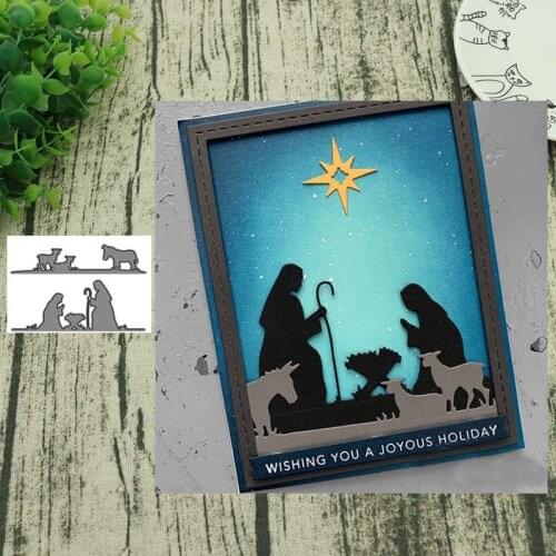Metal Cutting Dies cut die 2pc Christmas a savior is born Scrapbook paper craft knife mould blade punch stencils