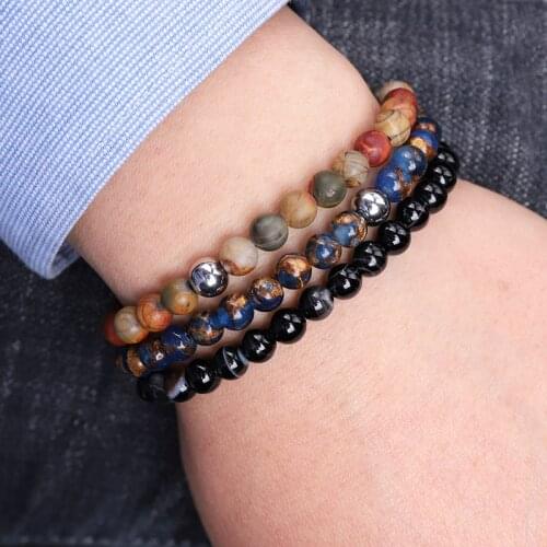 Fashion Jewelry Women Men Bracelet Natural Stone Bead Elastic Bracelet For Men Women Jewelry Gift