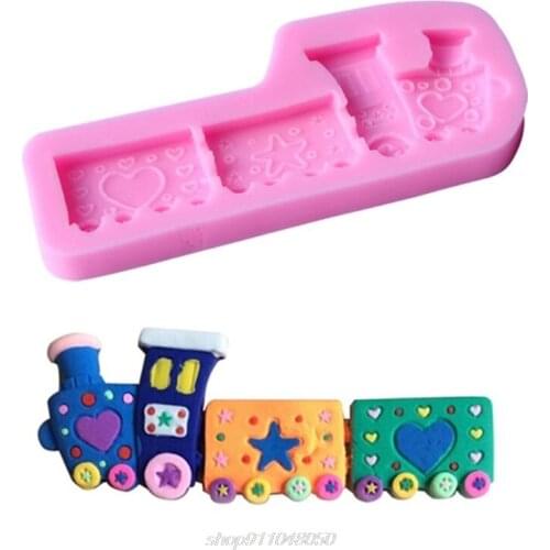 Cartoon Train Shape Fondant Cake Silicone Mold Cake Decorating Tools Biscuits Chocolate Mould Candy Cookies MY21 21 Dropship
