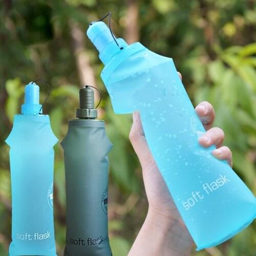 Mounchain Soft Silicone Foldable Water Bottle Pouch Portable Outdoor Hiking Camping Water bag light weight Kettle 150/250/500 ML