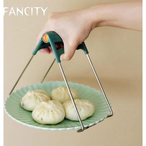 FANCITY Anti-scald bowl tongs chucks non-slip steaming tongs tray tray tray tray bowl tray kitchen artifact stainless steel