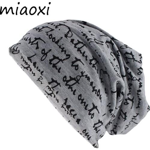 Miaoxi New Adult Warm Fashion Hat Women Men Casual Beanies Skullies Letter Cotton Gorros High Quality Female Caps