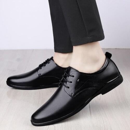 2021 New Fashion Mens Genuine Leather Square Toe Business Dress High-end Mens Formal Dress Breathable Comfortable Oxfords
