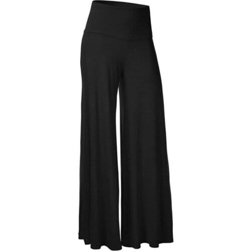 Pure Color Wide Leg Trousers Yoga Fitness Casual Loose Pants