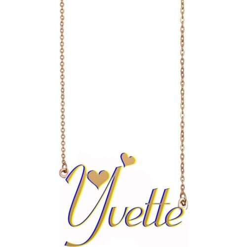 Yvette Name Necklace Pendant Personalized Custom Choker for Women Girls Best Friends Birthday Wedding Christmas Mother Days Gift