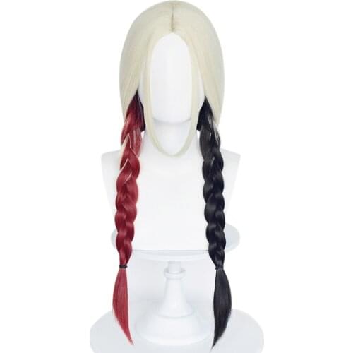 Harleen Cosplay Quinzel Wig Heat Resistant Synthetic Hair Carnival Halloween Party Props