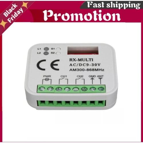 Remote Control Switch Receiver 433MHz 868MHz 390 MHz RX Multi-frequency Receiver AC/DC 9-30V Garage Gate Door Receiver 2021 New