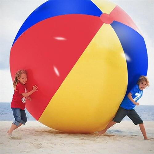 Rainbow Beach Ball Super Big Inflatable PVC Beach Ball Colorful Swimming Pool Accessory Summer Outdoor Water Fun