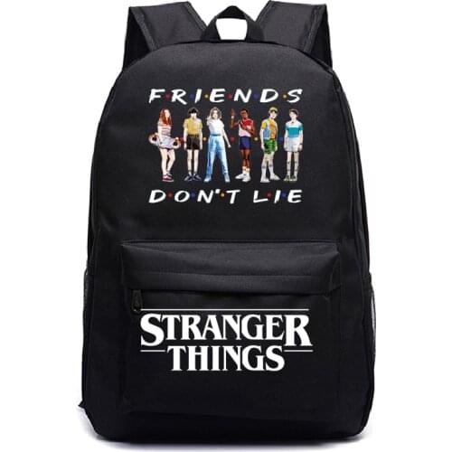 Mochila 2020 Friends Dont Lie Stranger Things School Bag for Kids 8 Colors Fashion Backpacks Bag Boys Girls Teenager Schoolbag