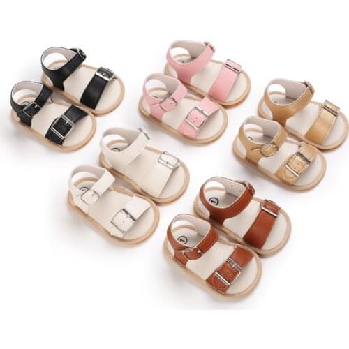 Breathable Sandal For Girls And Boys Summer Baby Simple Pure Color Soft Rubber Sole Shoes For Children Non-Slip Toddler Shoes