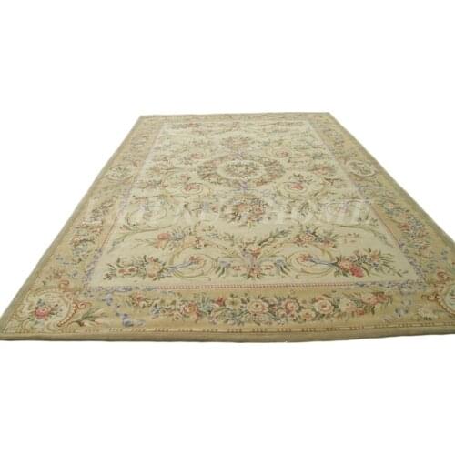 Free shipping 12'x18' 90Line Savonnerie rug hand knotted wool renaissance carpet for home decoration