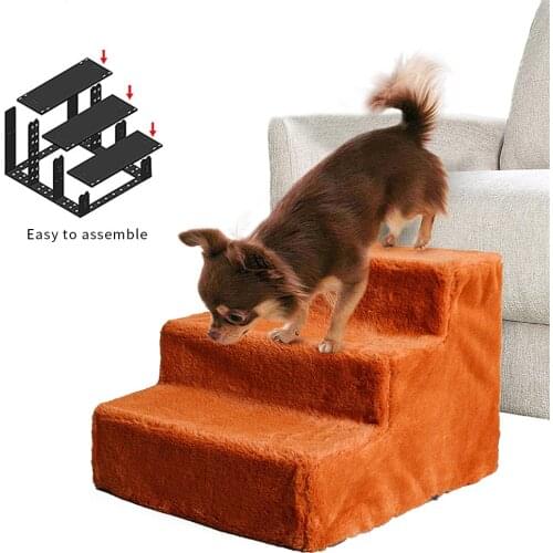 3 Steps Dog Stairs Pet Non-slip Ladder Removable Ramp Climbing Floors Staircase Detachable Bed Ladder for Pet Supplies