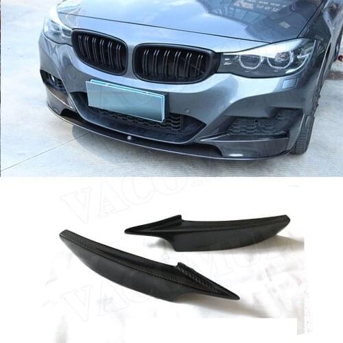 Carbon Fiber / FRP Front Bumper Lip Splitters Spoiler for BMW 3 Series GT F34 M Sport 2014-2018 Flap Aprons Trim Car style