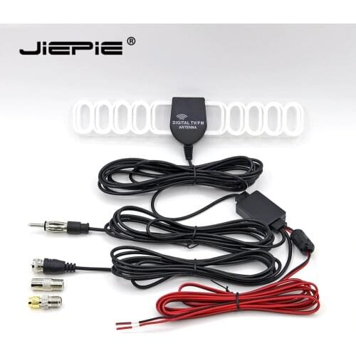 Universal Car 2in1 TV/FM Radio Antenna Car Stereo AM FM Active Antenna Car DVB-T ISDB antenna 20dB Amplifier SMA/F/IEC Connector
