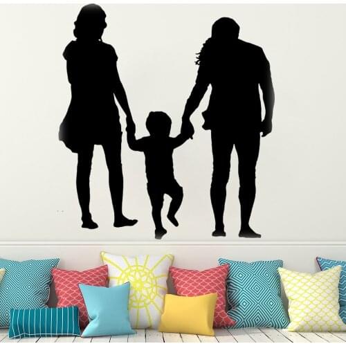 Vinyl Wall Sticker of Old Couple With kids decoration Bedroom Livingroom Decal sweet a family of three home Decal decor HY590