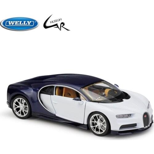Welly 1:24 Diecast Sports Model Simulator Bugatti Chiron Scale Classic Metal Alloy Race Car Boy Toy Collection Gifts