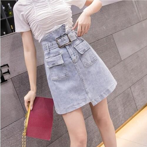 ZB5088 A-word skirt female summer 2021 new women fashion versatile high waist slim irregular denim skirt cheap wholesale