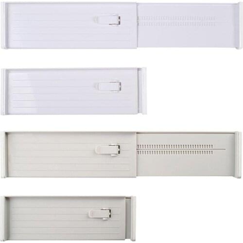 2pcs/Set Plastic Cabinet Drawer Separator Divider Grid Drawer Divider Retractable Adjustable Organizer Storage For Kitchen