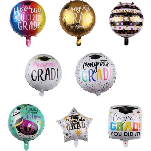 10pcs 18'' Graduation Party Decorations Kit With Paper Banner Latex Balloons Ribbons For High School University Grad Party