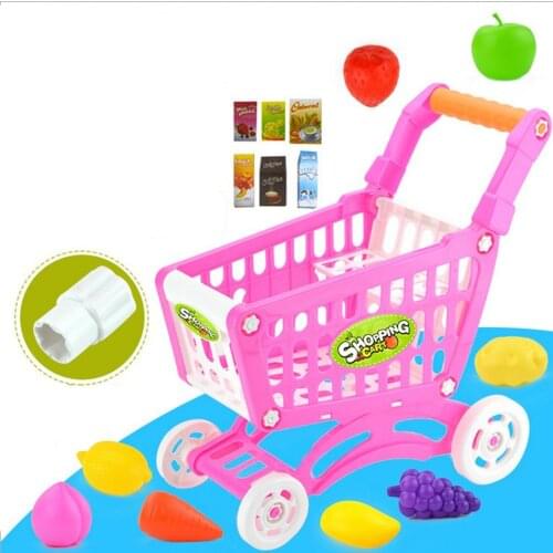 15Pcs Supermarket Pretend & Play Shopping Cart Toys Set Children Home Educational Toy Child Play House Sets Toy