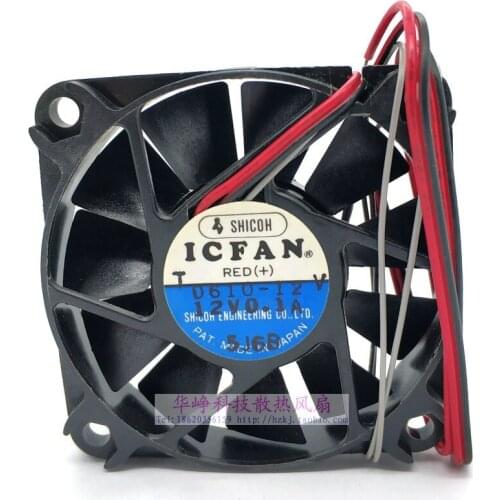 ICFAN 0610-12V DC 12V 0.10A 60x60x10mm 2-Wire Server Square Fan