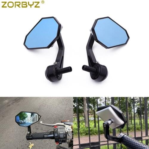 ZORBYZ Motorcycle Black CNC Aluminium Handlebar End Side Mirror With M12 Bolt-on For BMW R nineT Scrambler Urban HP4 S1000R
