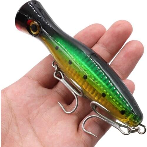 1pcs Big Popper Fishing Lure 13cm 40g Hard Bait Swimbait Top Water Bass Wobbler Floating Fishing Tackle