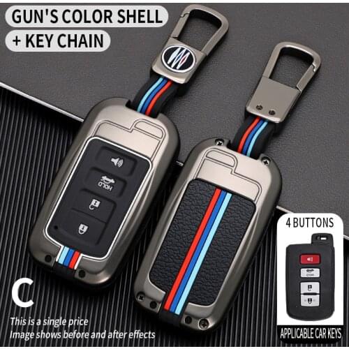 Zinc Alloy Car Key Fob Cover Case for Toyota Avalon Camry Corolla RAV4 Highlander 2016 2015 2014 Car Remote Holder Protector
