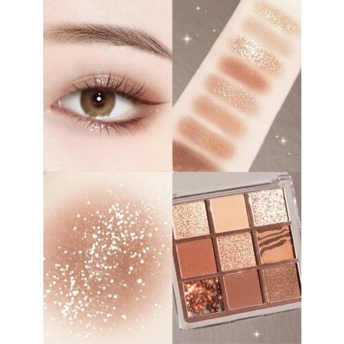 DIKALU Eyeshadow Palette Glitter Shiny Matte Lasting Natural Daily Earth Eye Shadow Silky Eyes Pigment Makeup Cosmetic TSLM