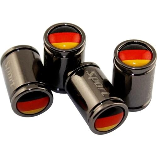 For German Flag Logo Car Styling Wheel Tire Valve Stem Caps For Mazda Porsche Peugeot Volvo VW Audi Buick Chevrolet Citroen BYD
