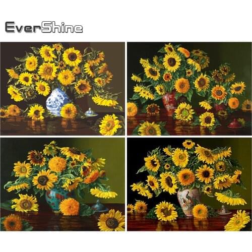 Evershine 5D DIY Diamond Painting Sunflower Full Square Round Diamond Embroidery Flower Handmade Gift Home Decor