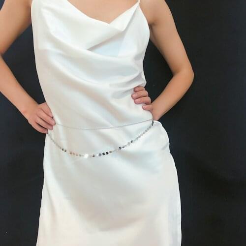 European and American Fashion Trend Simple Wild Sexy Copper Bead Clothing Chain Geometric Copper Sequin Chain Body Chain Female