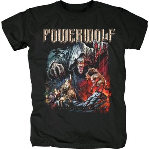 16 designs PowerWolf Rock Brand men shirt 3D fitness Hardrock heavy Power Metal 100%Cotton short sleeve skull wolf Tee
