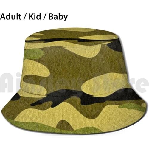 Camouflage Sun Hat Foldable UV Protection Camouflage Camo Army Military Funny America Usa Animals Camouflage Pattern
