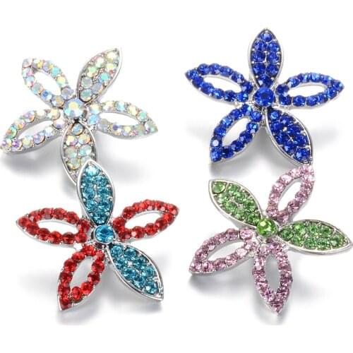 Colorful flower Gingersnaps Jewelry 3 Colors 18mm Vocheng Snap Charms Interchangeable Jewelry Snap Button Vn-2011
