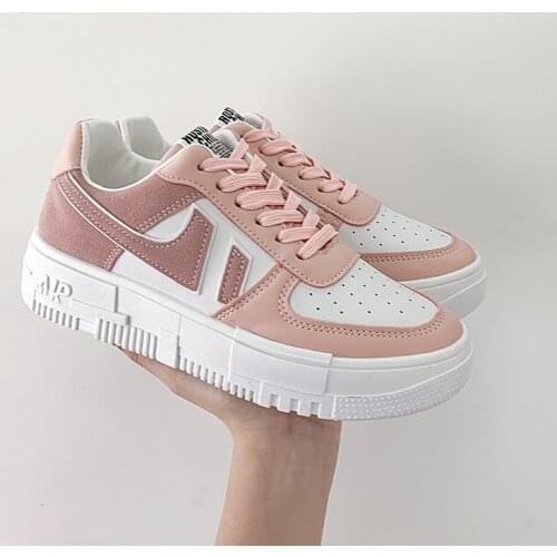 Womens Sneakers Platform Med Heel Ladies Wear-resisting Comfortable Leather Casual Shoes Women Vulcanized Shoes Zapatos De Mujer