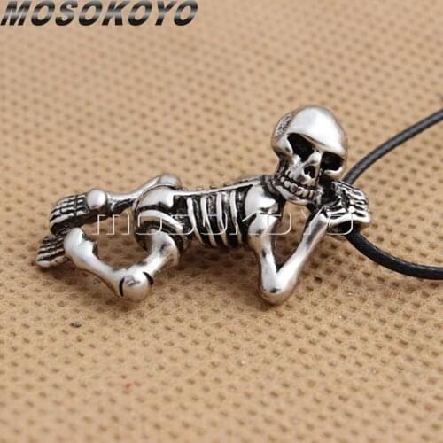 Cool Punk Men Women Skull Pendant Hip Pop Skeleton Necklace Decoration Jewelry