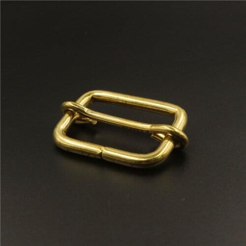 Brass Tri-glides Bar Buckle Slider Sliding Center Bar Strap Adjuster Buckle for Leather Craft Bag Shoulder Belt Strap Webbing