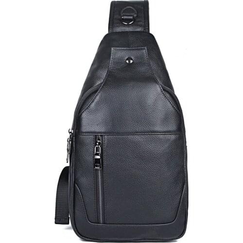 Fashion Men Handbag Genuine Leather Shoulder Sling Large Chest Bag Pack Male Travel Bags Business Shoulder Bag Cross Body