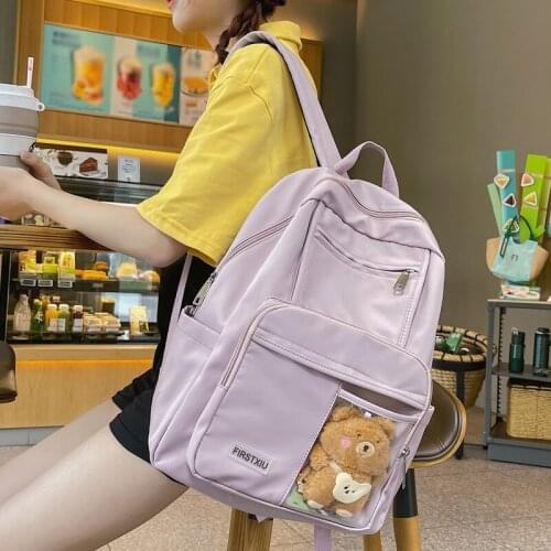 2021 New Waterproof Nylon Women Backpack Female Multi-pocket Travel Bag Teenage Girls Big Capacity Schoolbag Kawaii Rucksack