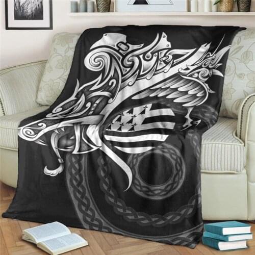 Fury Dragon Celt Throw Blanket 3D Soft Flannel Blanket for Chair Travelling Camping Kids Couch Cover Winter Nap Blanket