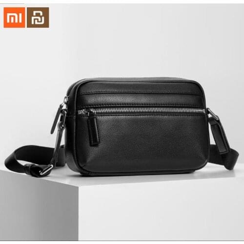 Original xiaomi mijia light simple leather shoulder bag Messenger bag light fashion mens bag for business trips smart home