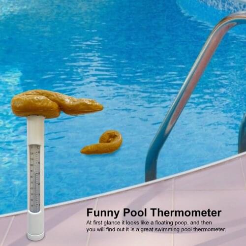 Spoof Poop Swim Pool Thermometer Funny Pool Thermometer Spa Hot Tub Floating Poop Meter Temperature Reading Display Pool Fitting