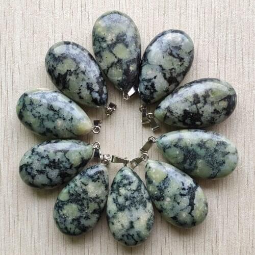New Fashion high quality natural stone drop shape pendants 25x40mm Charms for making 10pcs/lot wholesale free shipping