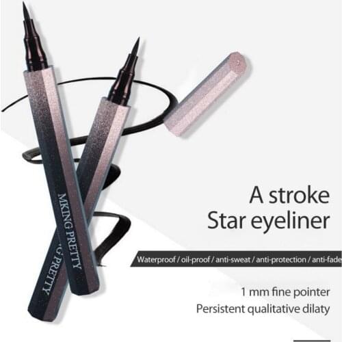 Starry Sky Eyeliner Pen Black Brown Quick Dry Ultra-fine Brush Liquid Eyeliner Waterproof Smudge-proof Anti-sweat Eyeliner Pen