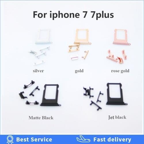 Full set Switch Power Volume Mute Button Key Side Button For iPhone 7 7Plus 7p Full Set Repair parts Replacement for apple phone