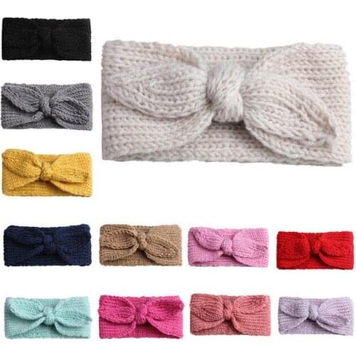 Newborn Toddler Kids Baby Girl Knit Bow Headband Hairband Infant Girls Headwear Cotton Head Wrap Hair Accessories
