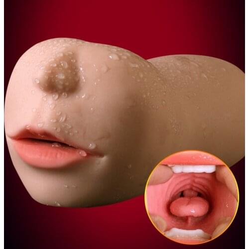 Realistic Oral 3D Deep Throat with Tongue Teeth Artificial Vagina Male Masturbator Realistic Pussy Oral Sex Toys for Men