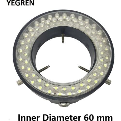 60 LED Adjustable Ring Light Supplement Illumination Lamp with Power Adapter White/ Red/ Yellow/ Purple Lighting for Microscope
